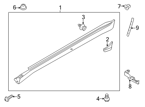 2013 Infiniti M35h Exterior Trim - Pillars, Rocker & Floor Protector-Rear Fillet RH Diagram for 788161MA0B