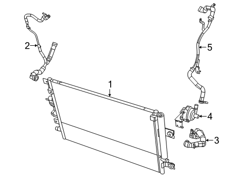 2019 Jeep Cherokee Radiator & Components Auxiliary Coolant Pump Diagram for 68259097AB