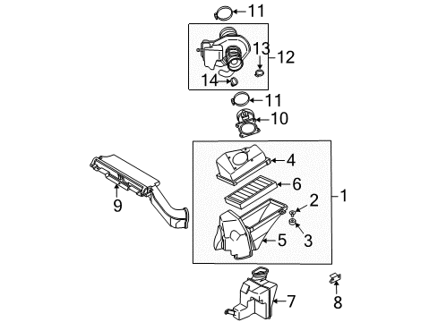 2006 Nissan Murano Filters Air Cleaner Cover Diagram for 16526CA000