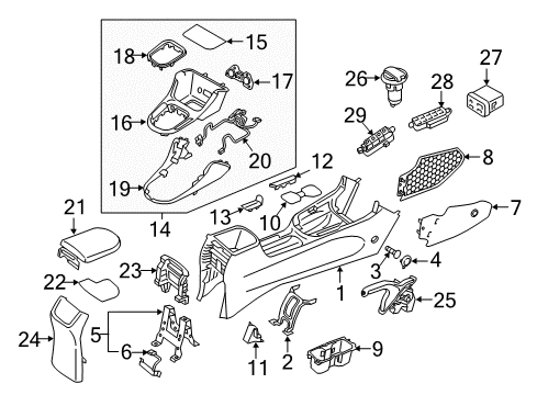 2020 Hyundai Elantra GT Heated Seats Console-Floor Diagram for 84611G3000TRY
