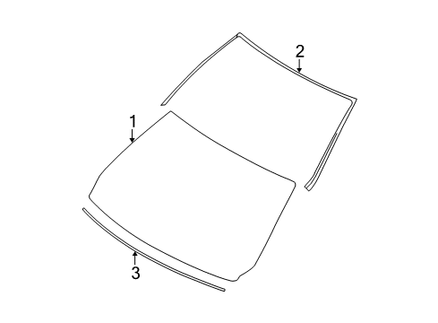 2009 BMW 335i Windshield Glass Cover, Windshield Diagram for 51317119711