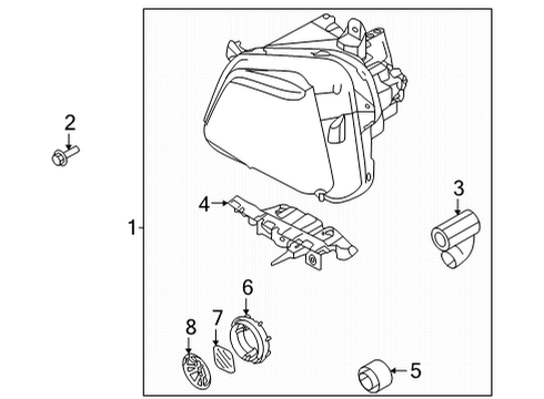 2005 Chrysler Pacifica Headlamp Components BRACKET-H/LAMP MTG SUPT, LH Diagram for 92153CW100