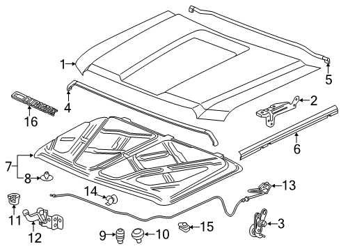2016 GMC Sierra 2500 HD Hood & Components Insulator Diagram for 84110493