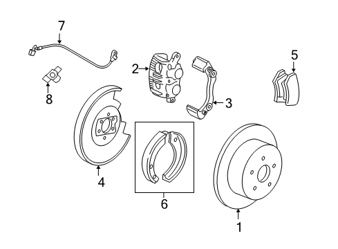 2008 Ford F-150 Parking Brake Rear Cable Diagram for 8L3Z2A635JA