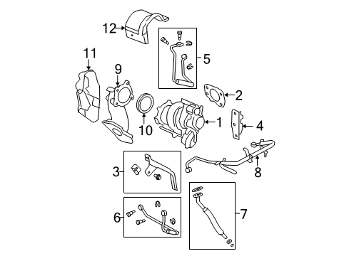 2008 Chevrolet HHR Turbocharger Shield-Turbo Exhaust Pipe Heat Diagram for 12600896