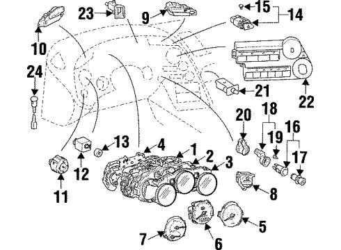 1998 Toyota Supra Instruments & Gauges Gauge Assy, Combination Diagram for 832431B532