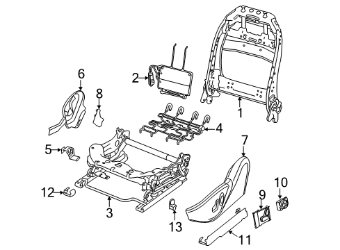 2013 Dodge Dart Tracks & Components Switch-Power Seat Diagram for 5156107AB