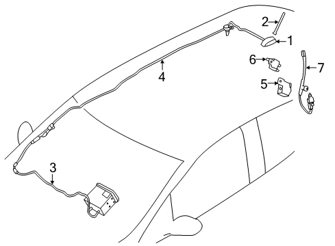 2017 Nissan Leaf Antenna & Radio Feeder-Antenna Diagram for 282434NS0A