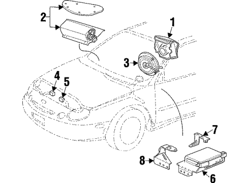 1997 Mercury Sable Air Bag Components Clock Spring Diagram for F7AZ14A664BA