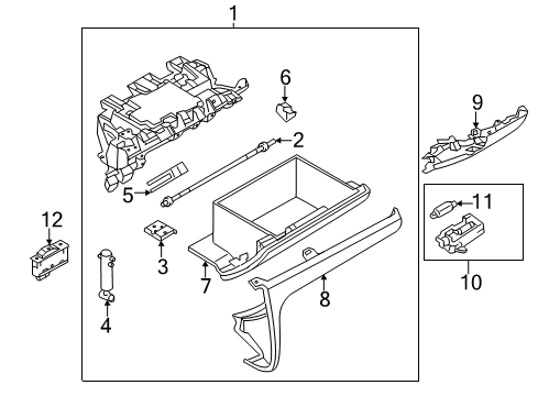 2013 BMW 135i Glove Box Hotel Position Switch Diagram for 61319253779