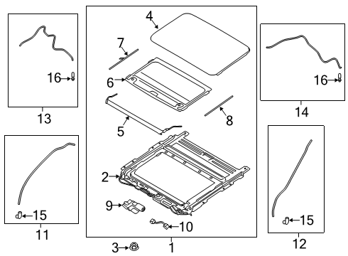 Sunroof PILOT-ROLLER BLIND, L Diagram for 816R2F6000