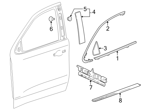 Exterior Trim - Front Door Applique Retainer Nut Diagram for 11602521
