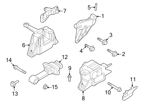 Engine & Trans Mounting Bolt Diagram for 21991M6000