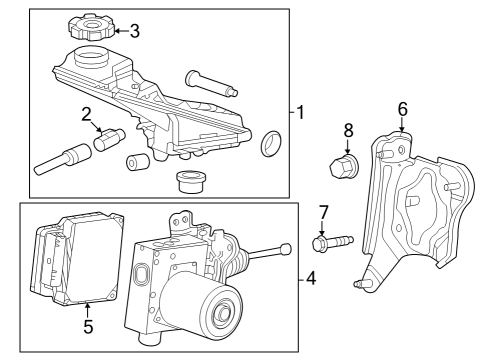 Anti-Lock Brakes Adapter Bolt Diagram for 11603787