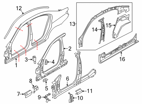 2021 BMW 740i xDrive Uniside T-Weld Bolt Diagram for 41318412638