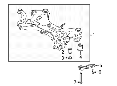 2022 Hyundai Santa Fe Suspension Mounting - Front Stay RH Diagram for 62477S2100