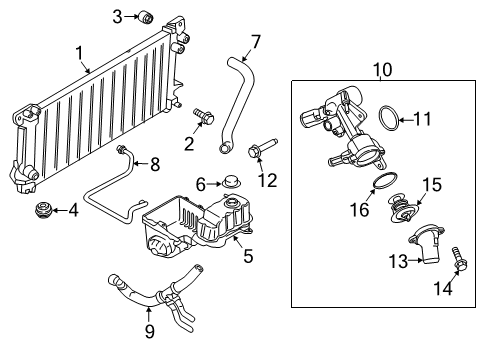 2015 Ford Expedition Radiator & Components Radiator Diagram for CL3Z8005A