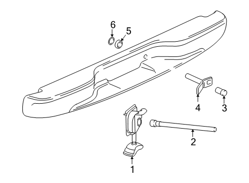 2000 GMC Yukon Spare Tire Carrier Hoist, Spare Wheel Diagram for 15026912