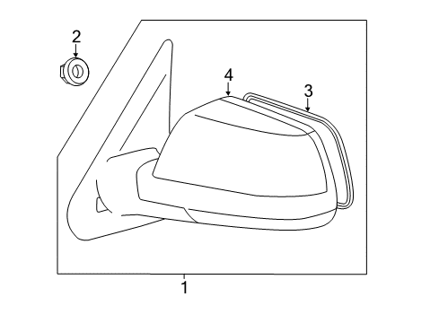 2010 Toyota Tundra Outside Mirrors Mirror Diagram for 879100C270D1