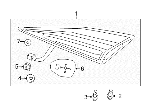 2016 Honda Civic Tail Lamps Light Assy, L Lid Diagram for 34155TBAA01