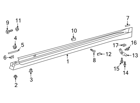 2022 Lexus ES250 Exterior Trim - Pillars Clip Diagram for 9046722015