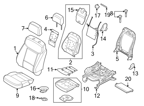 Driver Seat Components PAD - SEAT CUSHION Diagram for ML3Z15632A23A