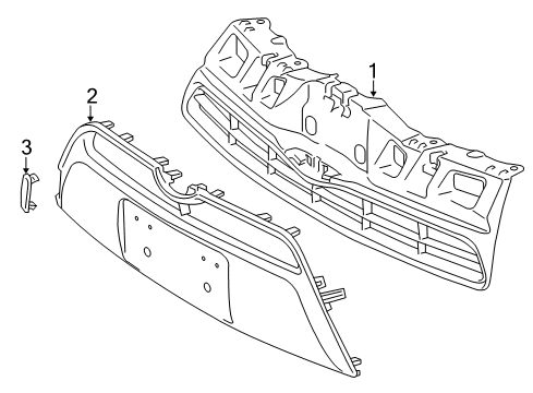 2016 Toyota Prius C Grille & Components Grille Cover Diagram for 5314152060
