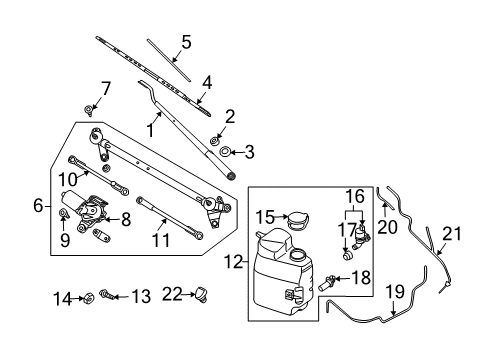 2005 Infiniti QX56 Windshield - Wiper & Washer Components Front Window Wiper Arm Assembly Diagram for 288817S000