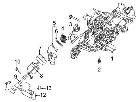 Steering Column & Wheel, Steering Gear & Linkage Boot Kit-Power Steering Gear Diagram for D82035NA0A