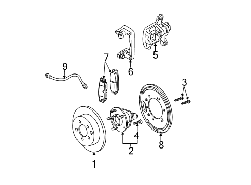 2006 Buick Rendezvous Rear Brakes Bolt-Metric Heavy Hexagon Flange Head Diagram for 11570948