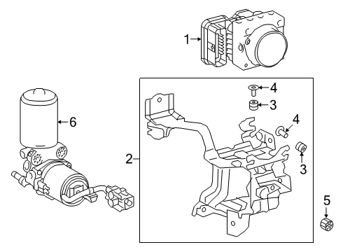 2021 Lexus UX250h ABS Components Bracket Assembly, Brake Diagram for 4459076010