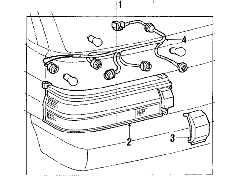 1990 Toyota Tercel Tail Lamps Lamp Assy, Rear Combination, LH Diagram for 8156016370