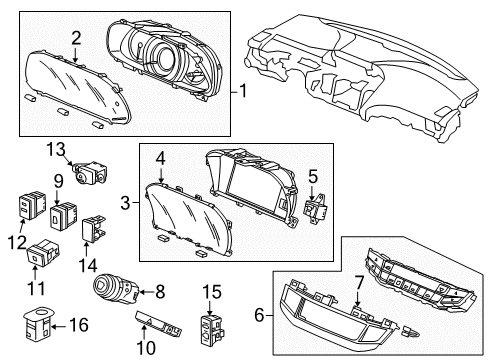 2013 Honda Accord Lane Departure Warning Meter Assembly, Combination (Rewritable) Diagram for 78100T3LA41
