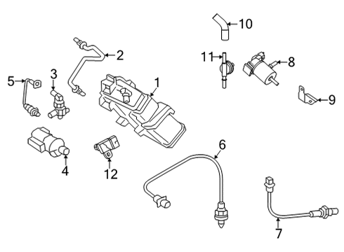 2022 Genesis GV80 Emission Components Valve-Canister Close Diagram for 31430F2000