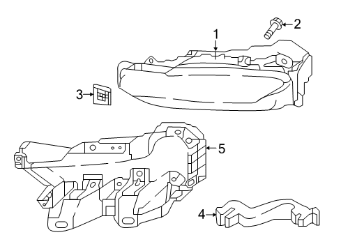 2017 Infiniti QX30 Fog Lamps Lamp Fog RH Diagram for 261505DA2C