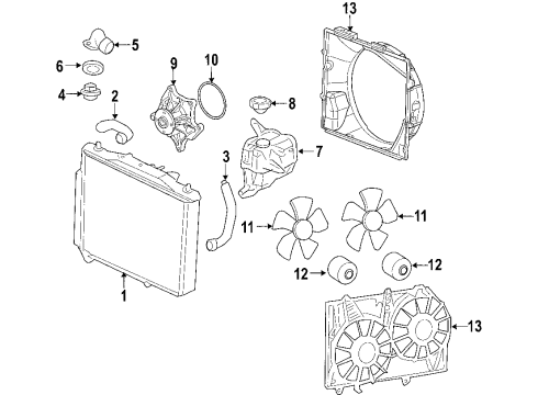 2007 Cadillac CTS Cooling System, Radiator, Water Pump, Cooling Fan Fan Motor Diagram for 25728384
