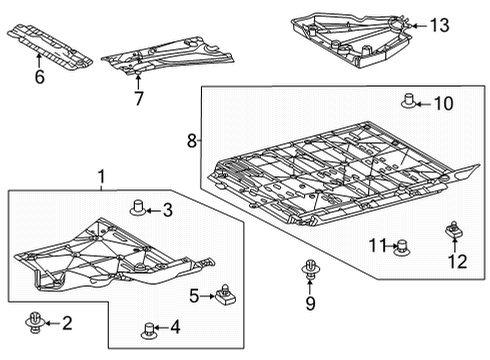 2022 Lexus NX450h+ Under Cover & Splash Shields Front Shield Diagram for 5816642060