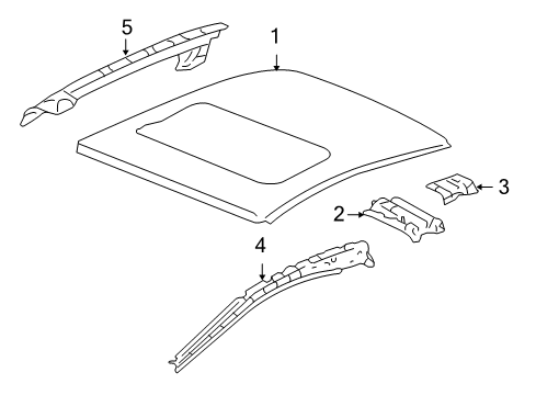 2009 Honda Civic Roof & Components Rail, R. Roof Side Diagram for 64210SVAA00ZZ