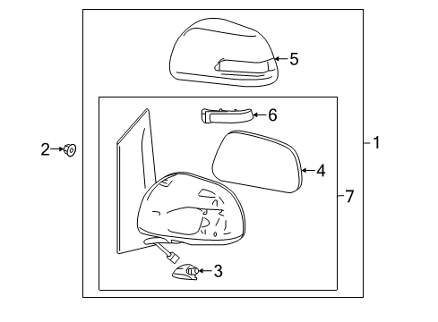 2020 Toyota Sienna Outside Mirrors Outer Cover Diagram for 8791508030B2