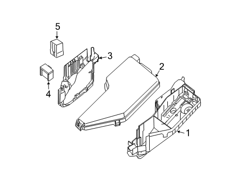 2009 Nissan Maxima Fuse & Relay Cover Relay Box Diagram for 24382ZY70A