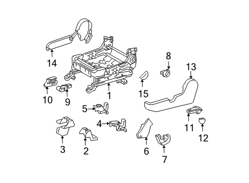 2006 Pontiac Vibe Tracks & Components Sensor Cover Diagram for 88973974