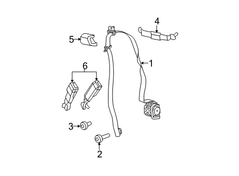 2010 Jeep Wrangler Seat Belt Front Inner Seat Belt Right Diagram for 1HQ401DVAA