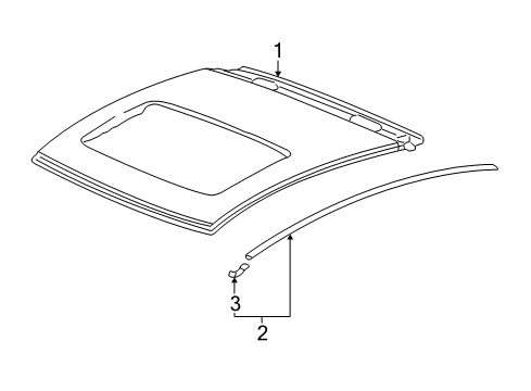 2005 Acura RSX Roof & Components Molding Assembly, Driver Side Roof Diagram for 74316S6M003
