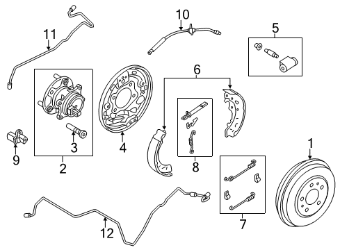 2018 Ford Focus Rear Brakes Repair Kit Diagram for CP9Z2A225A