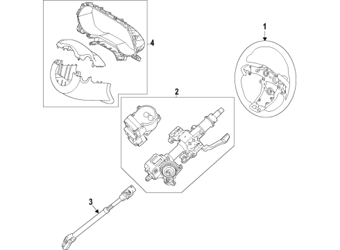 2022 Hyundai Palisade Steering Column & Wheel, Steering Gear & Linkage Steering Column Upper Shroud Diagram for 84850S8000NNB