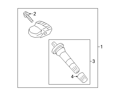 2021 Ford Ranger Tire Pressure Monitoring KIT - TPMS SENSOR Diagram for ML3Z1A189B