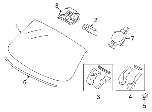 2019 BMW Z4 Wiper & Washer Components Spacer, Adhesive Diagram for 07147167864
