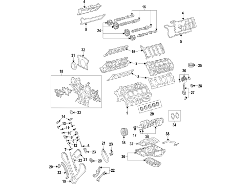 2018 Lexus LC500h Engine Parts, Mounts, Cylinder Head & Valves, Camshaft & Timing, Oil Pan, Oil Pump, Crankshaft & Bearings, Pistons, Rings & Bearings, Variable Valve Timing INSULATOR, Engine Mounting Diagram for 1237131410