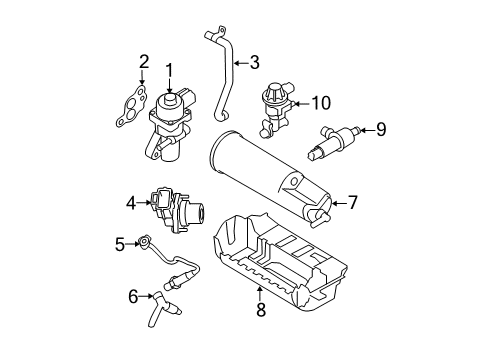 2003 Ford Ranger Emission Components EGR Tube Diagram for 1L5Z9E470AJ