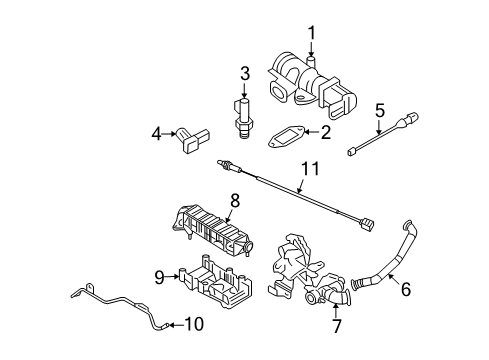 2007 Dodge Ram 2500 EGR System Sensor-Exhaust Temperature Diagram for 68002443AB
